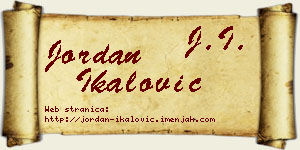 Jordan Ikalović vizit kartica